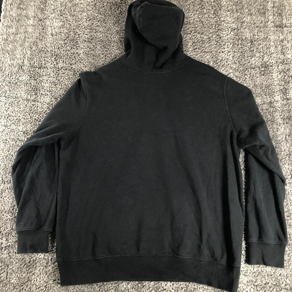 The North Face Hoodie Mens XL Black Graphic Fleece Pullover Kangaroo Logo